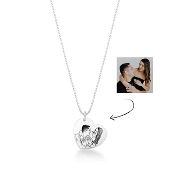 colar coracao com foto personalizado prata 925