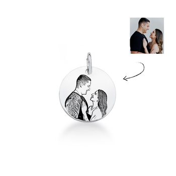 pingente medalha m personalizado com foto prata 925