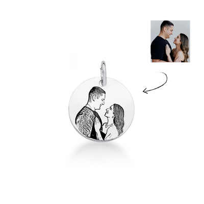 pingente medalha m personalizado com foto prata 925