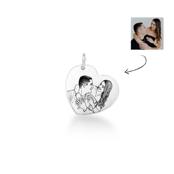 pingente coracao personalizado com foto prata 925