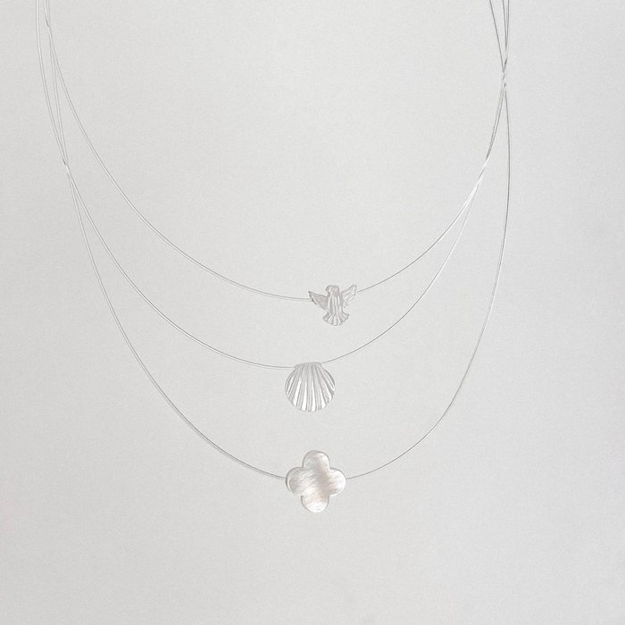 colar divino espirito santo nylon prata 925 madreperola 1