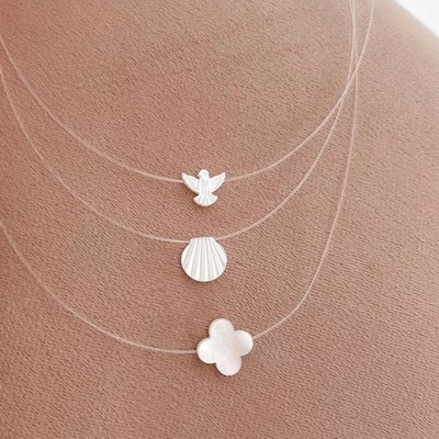 colar divino espirito santo nylon prata 925 madreperola 2