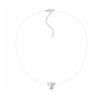 colar fio nylon prata 925 divino espirito santo madreperola