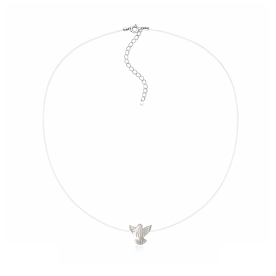 colar fio nylon prata 925 divino espirito santo madreperola